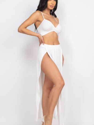 Bra Top & Side Slit Maxi Skirt Bra Top & Side Slit Maxi Skirt