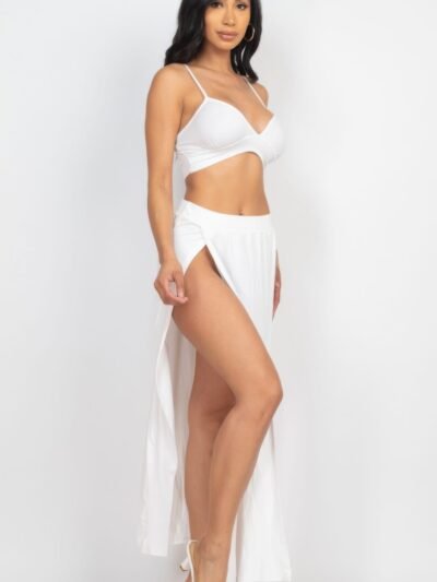 Bra Top & Side Slit Maxi Skirt Bra Top & Side Slit Maxi Skirt
