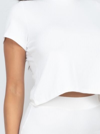 Short Sleeve Ribbed Top & Midi Skirt Se Short Sleeve Ribbed Top & Midi Skirt Se