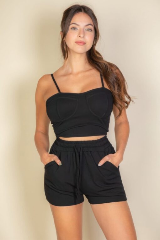 Bustier Cami Top & Slant Pocket Wide Shorts - Image 6