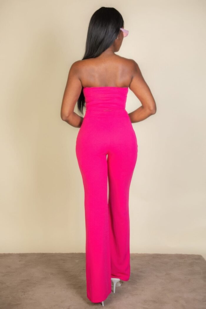 Strapless corset top & flare pants set