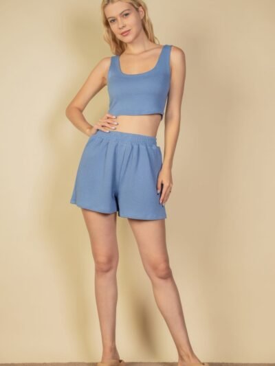 Crop Tank Top And Shorts Set Crop Tank Top And Shorts Set
