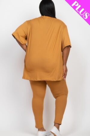Plus Size Oversized T-shirt & Leggings Set Plus Size Oversized T-shirt & Leggings Set