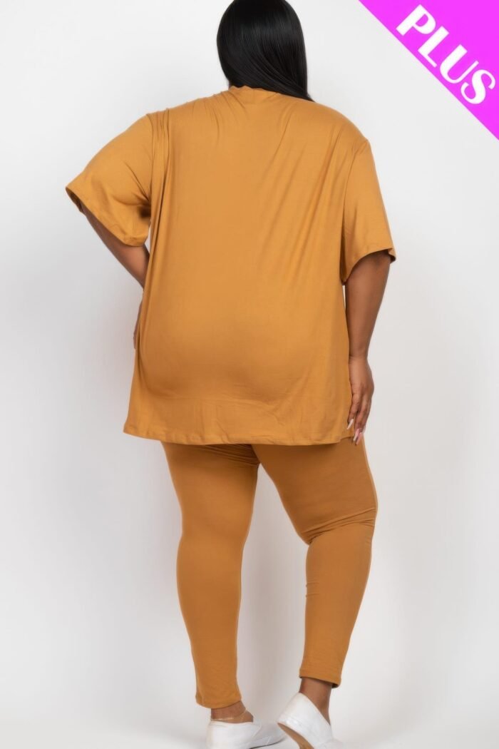 Plus size oversized t-shirt & leggings set