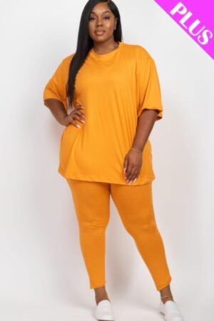 Plus Size Oversized T-shirt & Leggings Set Plus Size Oversized T-shirt & Leggings Set