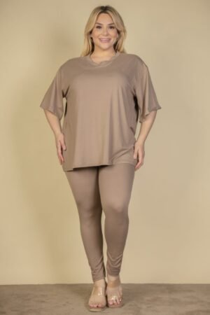 Plus Size Oversized T-shirt & Leggings Set Plus Size Oversized T-shirt & Leggings Set
