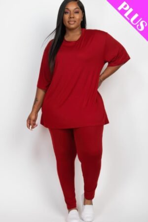 Plus Size Oversized T-shirt & Leggings Set Plus Size Oversized T-shirt & Leggings Set