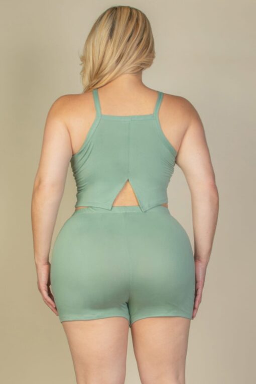 Plus Size Split Back Cami Top & Shorts Set - Image 5