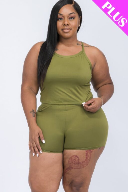 Plus Size Split Back Cami Top & Shorts Set - Image 8