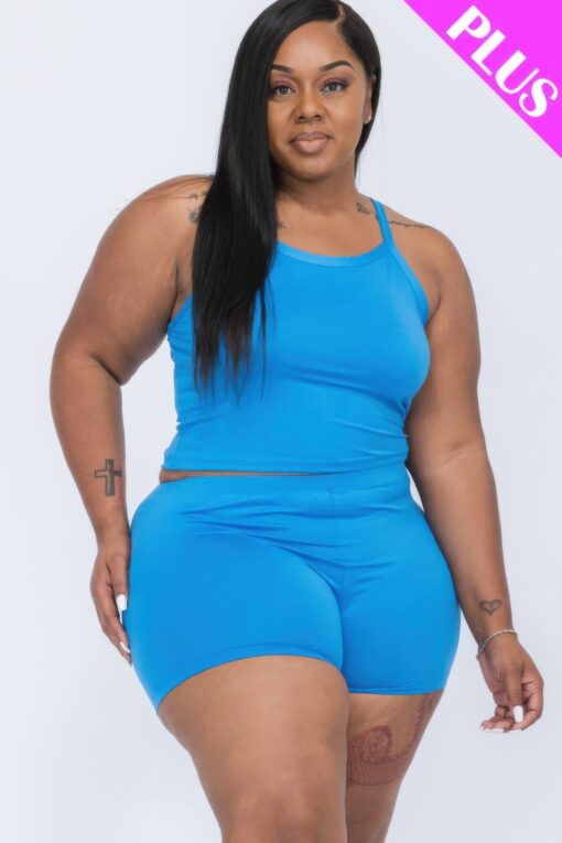 Plus Size Split Back Cami Top & Shorts Set - Image 9