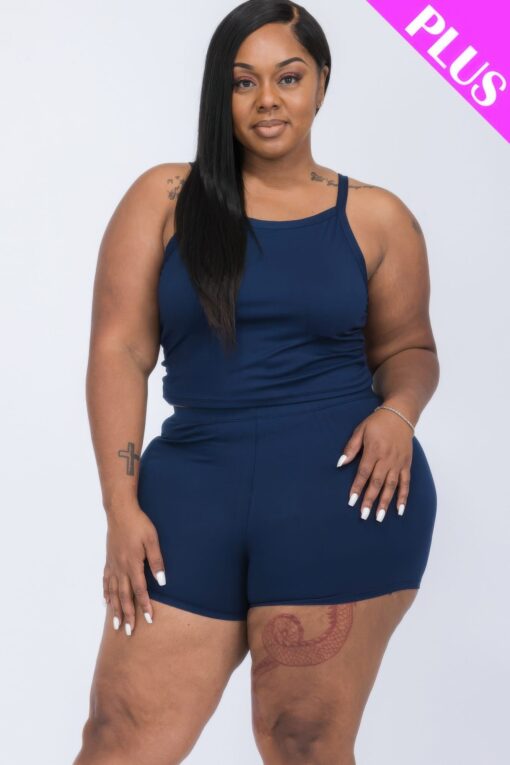Plus Size Split Back Cami Top & Shorts Set - Image 11