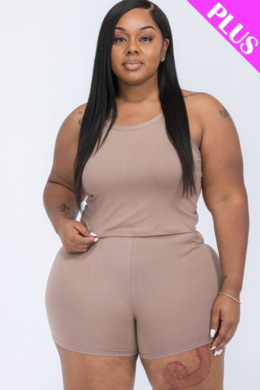 Plus Size Split Back Cami Top & Shorts Set - Image 12
