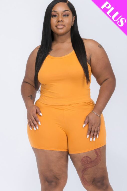 Plus Size Split Back Cami Top & Shorts Set - Image 15