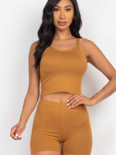 Split Back Cami Top & Shorts Set Split Back Cami Top & Shorts Set