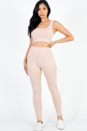 Ribbed Crop Top & Leggings Set Ribbed Crop Top & Leggings Set