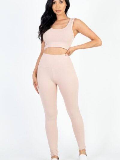 Ribbed Crop Top & Leggings Set Ribbed Crop Top & Leggings Set