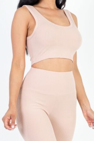 Ribbed Crop Top & Leggings Set Ribbed Crop Top & Leggings Set