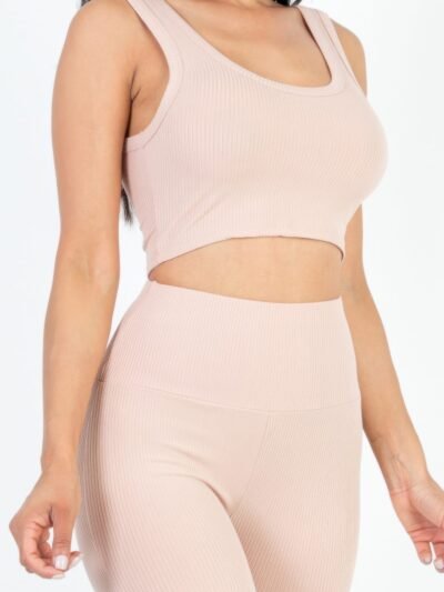 Ribbed Crop Top & Leggings Set Ribbed Crop Top & Leggings Set