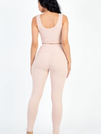 Ribbed Crop Top & Leggings Set Ribbed Crop Top & Leggings Set