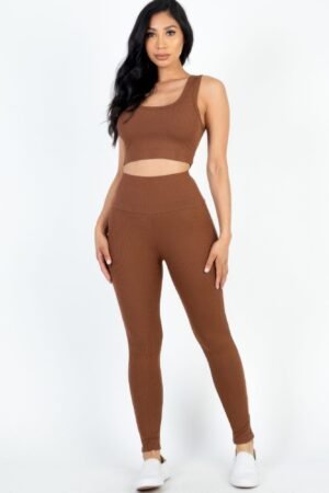 Ribbed Crop Top & Leggings Set Ribbed Crop Top & Leggings Set