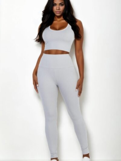 Ribbed Crop Top & Leggings Set Ribbed Crop Top & Leggings Set