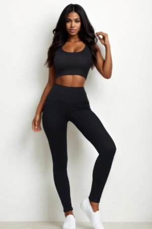 Ribbed Crop Top & Leggings Set Ribbed Crop Top & Leggings Set