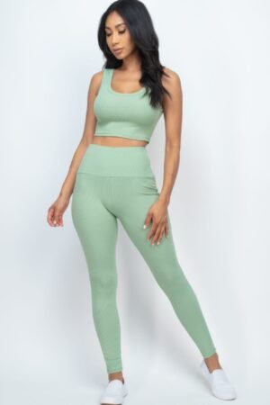 Ribbed Crop Top & Leggings Set Ribbed Crop Top & Leggings Set