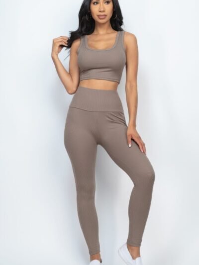 Ribbed Crop Top & Leggings Set Ribbed Crop Top & Leggings Set