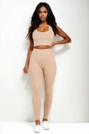 Ribbed Crop Top & Leggings Set Ribbed Crop Top & Leggings Set