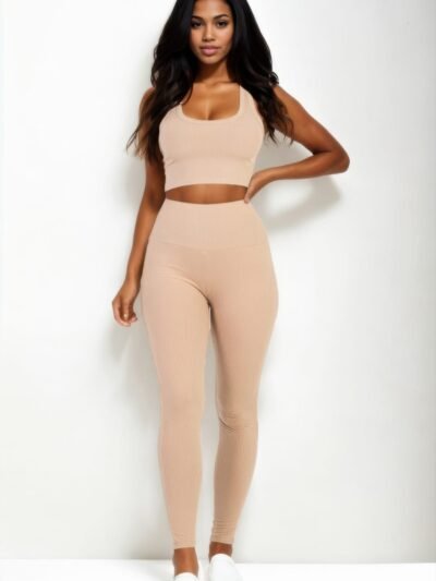 Ribbed Crop Top & Leggings Set Ribbed Crop Top & Leggings Set