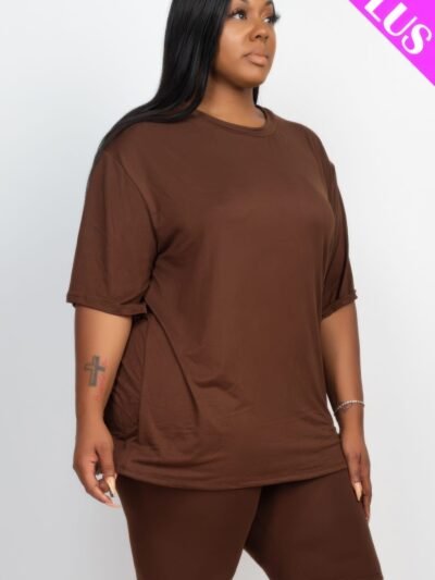 Plus Size Loose Fit Top & Biker Shorts Set Plus Size Loose Fit Top & Biker Shorts Set