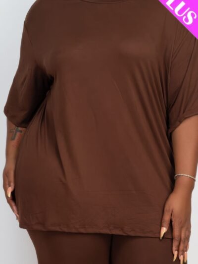 Plus Size Loose Fit Top & Biker Shorts Set Plus Size Loose Fit Top & Biker Shorts Set