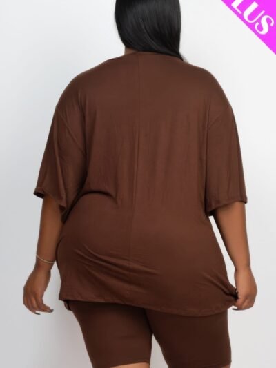 Plus Size Loose Fit Top & Biker Shorts Set Plus Size Loose Fit Top & Biker Shorts Set