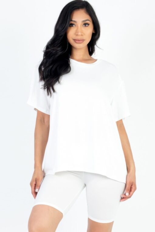 Loose Fit Top & Biker Shorts Set - Image 2