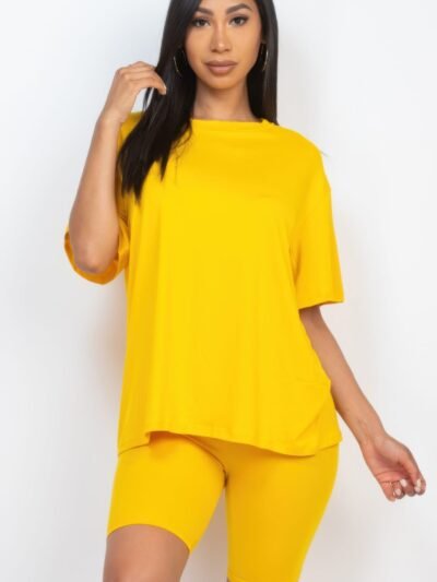 Loose Fit Top & Biker Shorts Set Loose Fit Top & Biker Shorts Set
