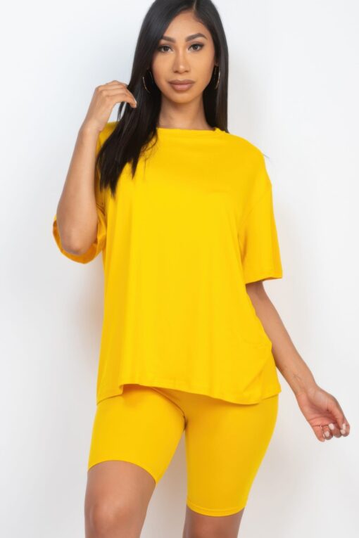 Loose Fit Top & Biker Shorts Set - Image 4