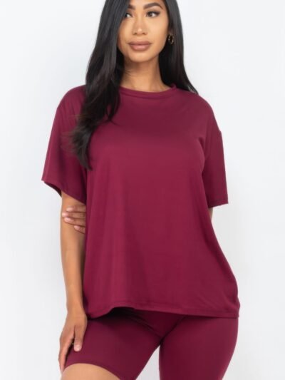 Loose Fit Top & Biker Shorts Set Loose Fit Top & Biker Shorts Set