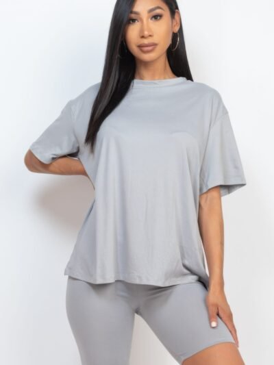 Loose Fit Top & Biker Shorts Set Loose Fit Top & Biker Shorts Set