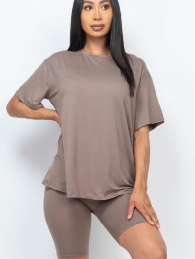 Loose Fit Top & Biker Shorts Set Loose Fit Top & Biker Shorts Set