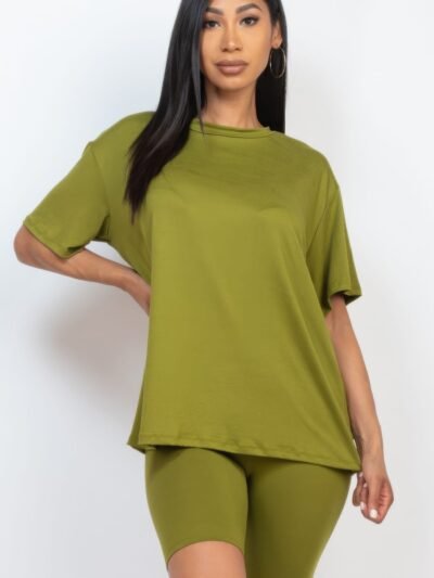 Loose Fit Top & Biker Shorts Set Loose Fit Top & Biker Shorts Set