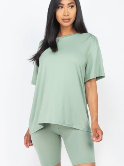 Loose Fit Top & Biker Shorts Set Loose Fit Top & Biker Shorts Set