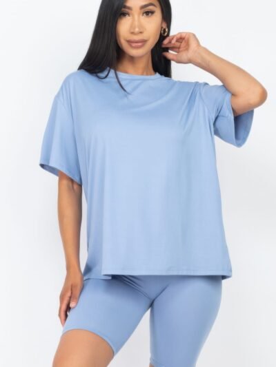 Loose Fit Top & Biker Shorts Set Loose Fit Top & Biker Shorts Set