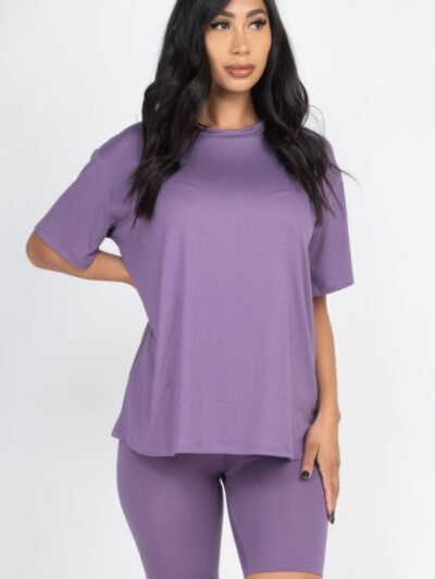 Loose Fit Top & Biker Shorts Set Loose Fit Top & Biker Shorts Set
