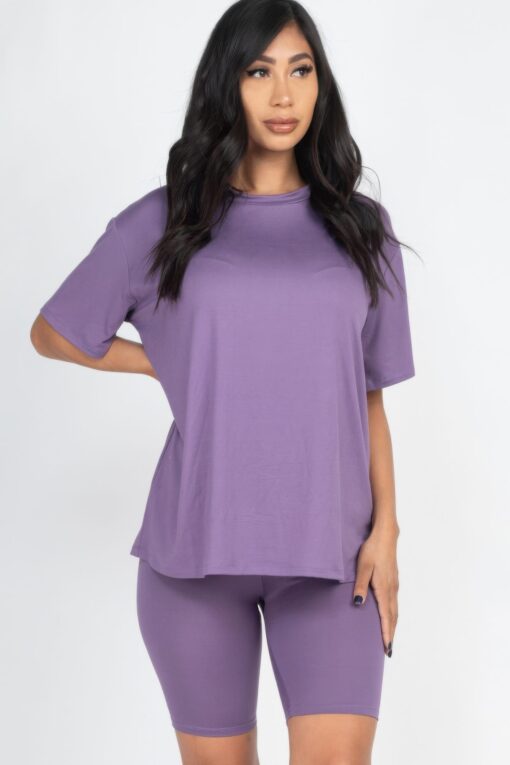 Loose Fit Top & Biker Shorts Set - Image 15