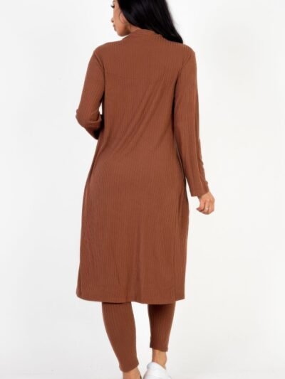 Ribbed Long Cardigan & Leggings Set Ribbed Long Cardigan & Leggings Set