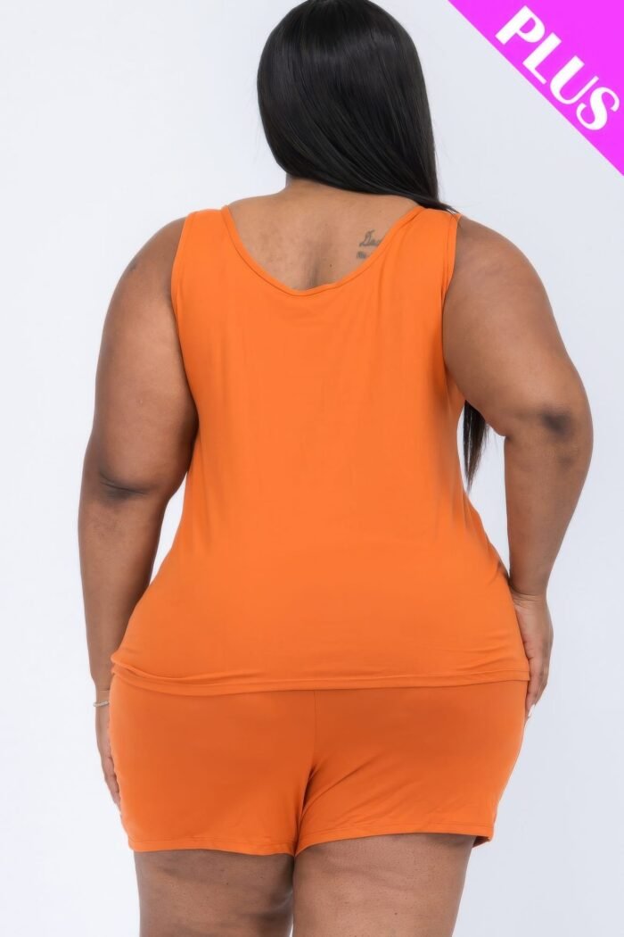 Plus comfy tank top & shorts set