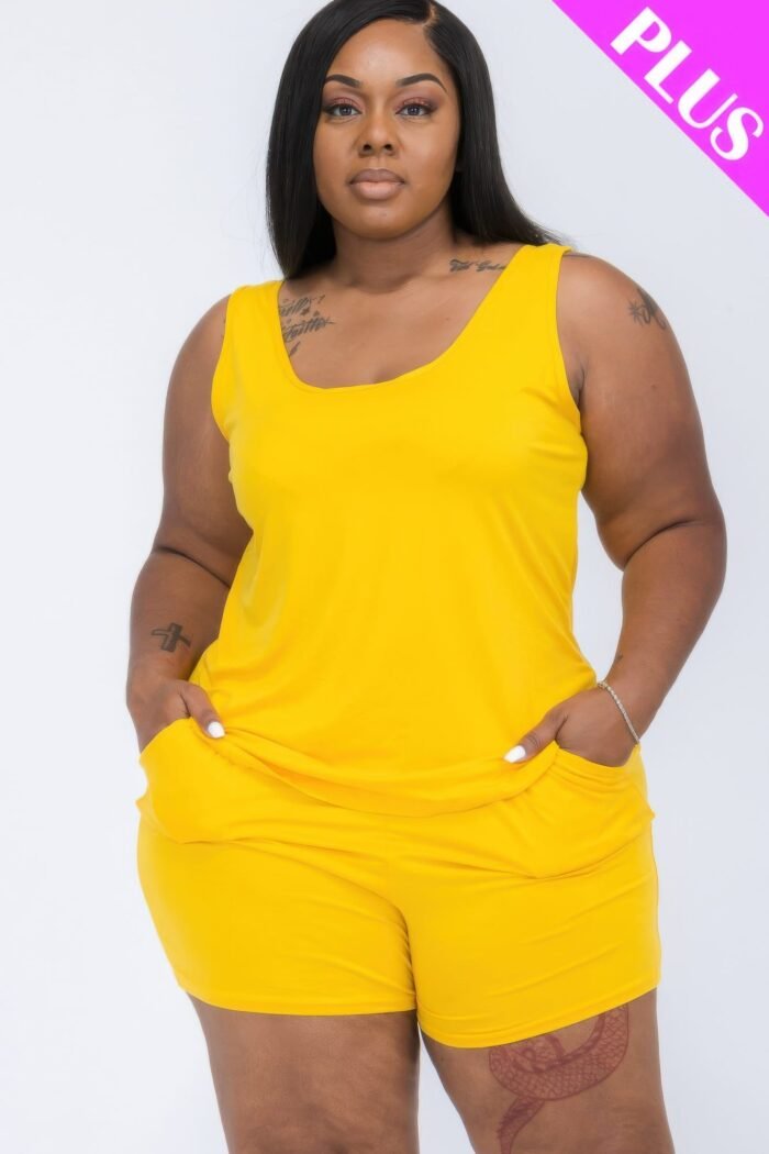 Plus comfy tank top & shorts set