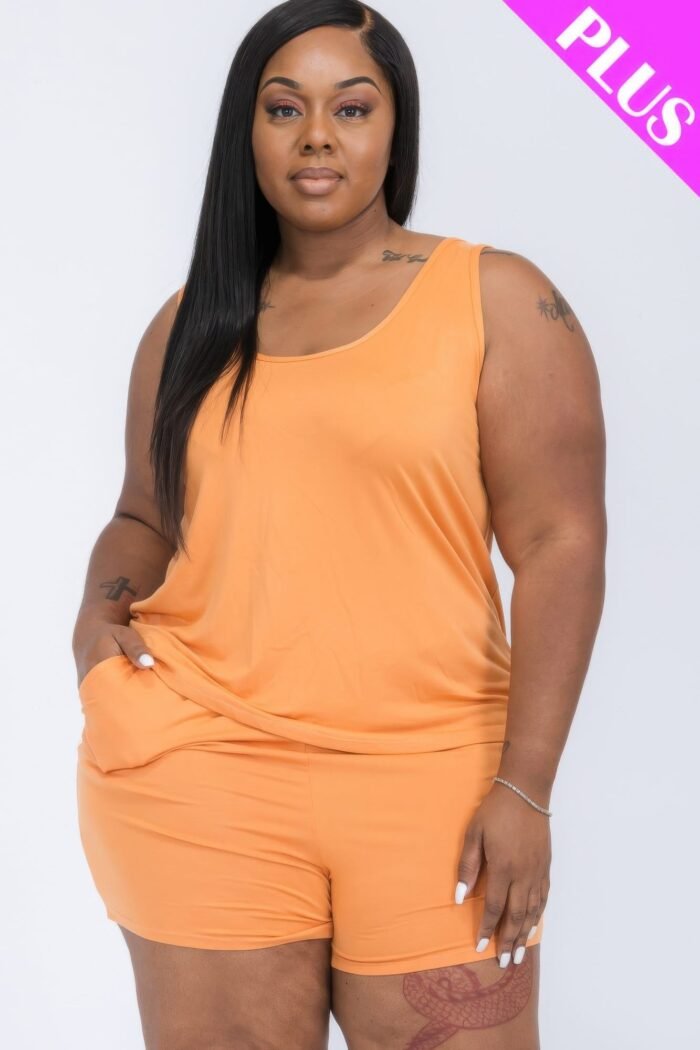 Plus comfy tank top & shorts set