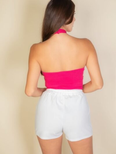 Ribbed Halter Neck Backless Top Ribbed Halter Neck Backless Top
