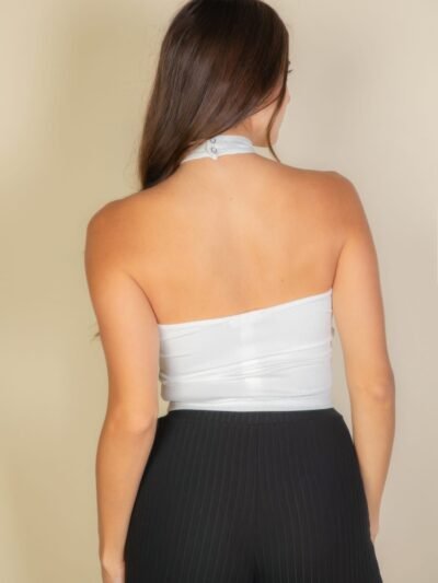 Ribbed Halter Neck Backless Top Ribbed Halter Neck Backless Top